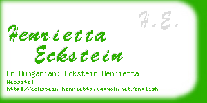 henrietta eckstein business card